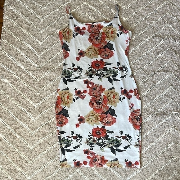 Chicme Slip Rose Floral Dress Spaghetti Strap Large - Picture 2 of 5